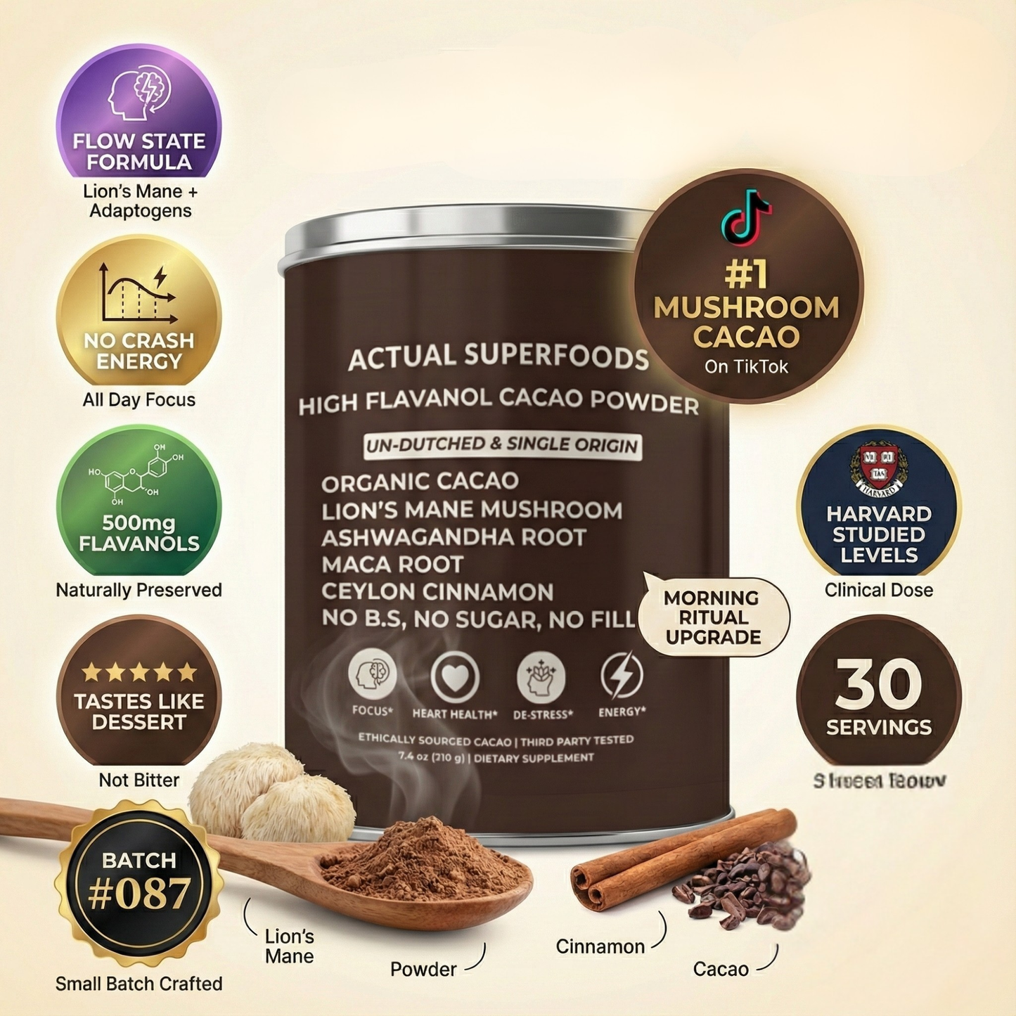 High-Flavanol Cacao for Focus, Calm Energy & Flow