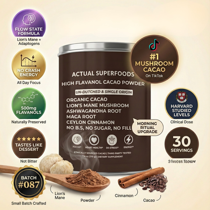High-Flavanol Cacao for Focus, Calm Energy & Flow